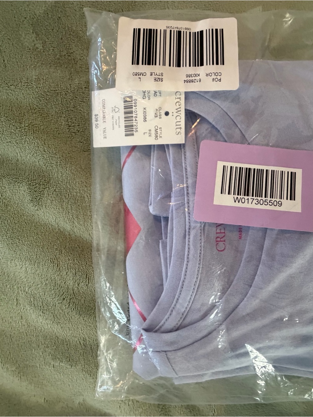 Crewcuts Lavender Long-Sleeve Tee with Metallic Pink Heart Grid - Picture 6 of 6